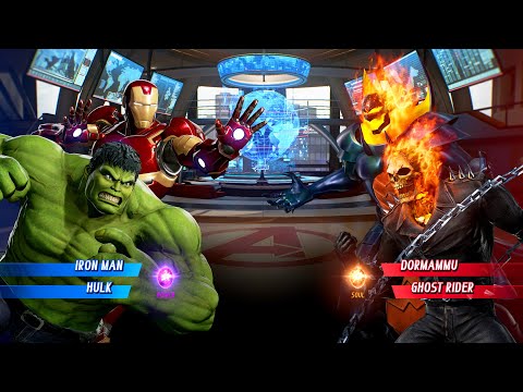 Iron Man & Hulk vs Dormammu & Ghost Rider (Very Hard) - Marvel vs Capcom Infinite | 4K UHD Gameplay