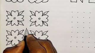 8*8 dots kolam designs| Easy rangoli designs| Simple rangoli designs|