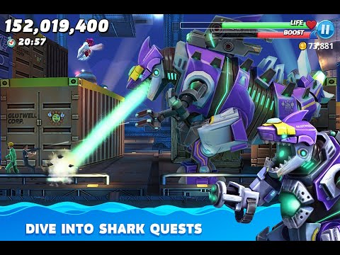 MECHA SHARKJIRA IN HARBOR MAP ! - Hungry Shark World 10th
