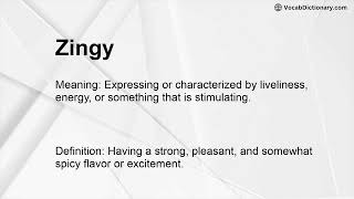 Zingy Meaning