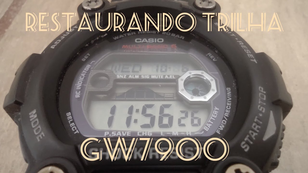 CASIO GW7900 - REFIZ UMA TRILHA - BOTÃO NÃO DAVA CONTATO - CONSERTO DE RELOGIOS