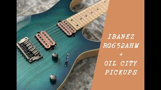 Video thumbnail for Ibanez RG652AHM upgraded with Oil City pickups (dimarzio air Norton and tone zone comparison) by T3TRA UK