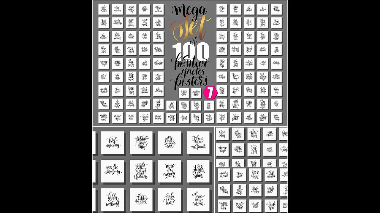 FREE - 100 positive quotes vector set