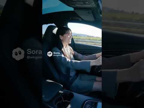新人OL、電気自動車で初めての高速走行！驚きの加速体験