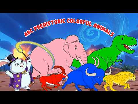 ABC Prehistoric Colorful Safari Animals Song | Little Bunny Magician Show | Magical Picture
