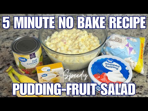5 Minute Speedy Pudding Fruit Salad Recipe - Easy No Bake Recipe #easyrecipe