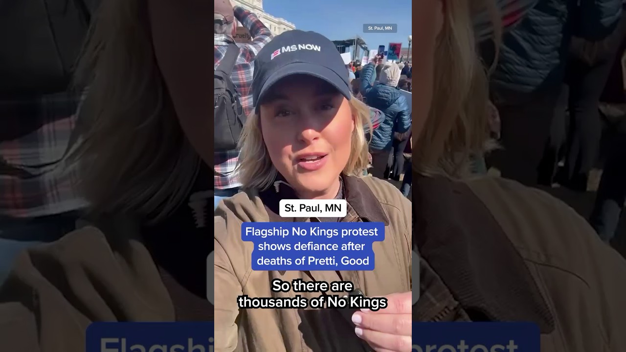 Flagship No Kings protest shows defiance after deaths of Pretti, Good