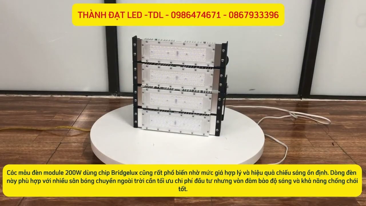 Video lắp đặt đèn LED 200W TDL tại sân bóng chuyền