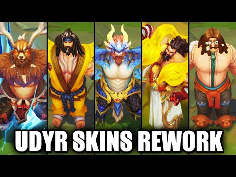 All Udyr Skins Spotlight Rework 2022 (League of Legends)