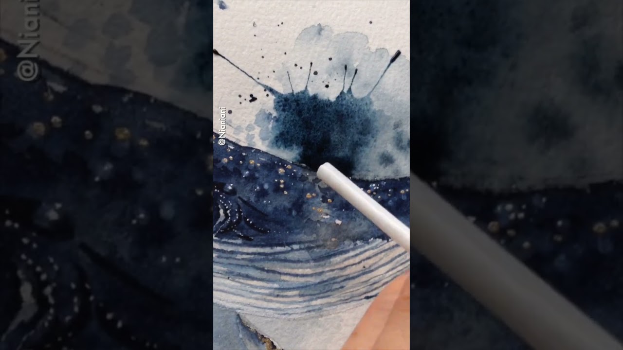 Let's use Expressive Watercolor Techniques to Paint a Whale: Full Tutorial 👆🏻