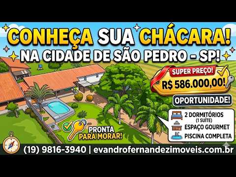 Chácara Completa à Venda em São Pedro SP | Lazer, Natureza e Tranquilidade com vista