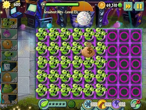 Plants vs Zombies 2 Greatest Hits Epic Hack - Level 13 - Threepeater Repeat!