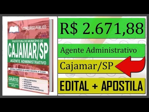 Edital Concurso de Cajamar 2020   Apostila Para Agente Administrativo