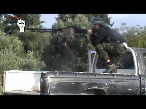 استهداف تحصينات قوات النظام في خزان الجلمة في ريف حماة الشمالي بواسطة رشاش دوشكا ضمن معركة لأجلكم