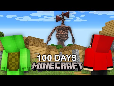 Funny Mikey - I Survived 100 Days Of Attack On Siren Head Giant Titan in Minecraft Challenge Funny Pranks - Maizen