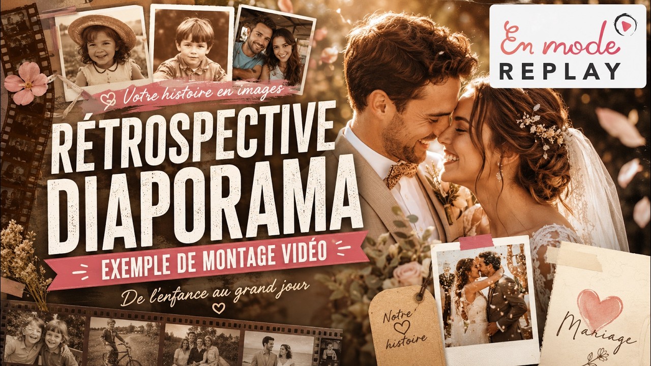 Rétrospective mariage | Exemple de montage vidéo diaporama