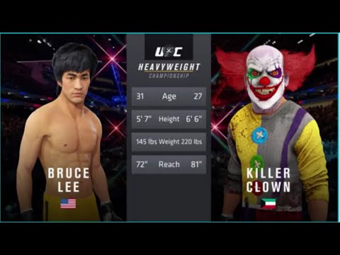 Bruce Lee vs Killer Clown UFC 4 Simulation (Vale Tudo)