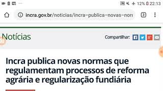 INCRA publica NOVAS NORMAS que REGULAMENTAM PROCESSOS de REFORMA AGRÁRIA e REGULARIZAÇÃO FUNDIÁRIA!