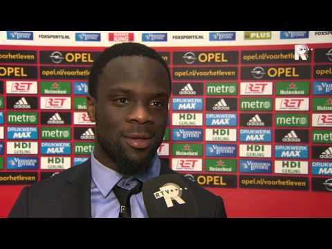 Elvis Manu na afloop van Feyenoord - Excelsior