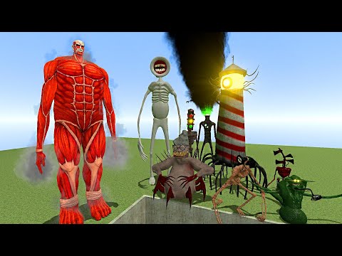 COLOSSAL TITAN VS ALL TREVOR HENDESON MONSTERS! Garrys Mod !