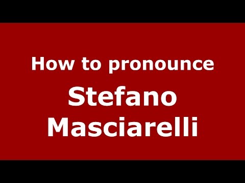 How to pronounce Stefano Masciarelli (Italian/Italy)  - PronounceNames.com