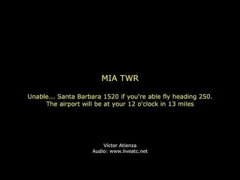 [REAL ATC] Santa Barbara ENGINE FIRE at Miami Video
