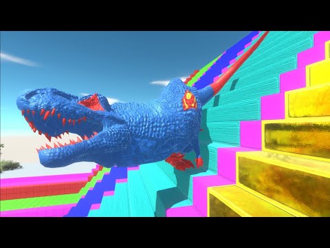 Tyrannosaurus SUPERMAN T-REX DEATH FALL - Animal Revolt Battle Simulator