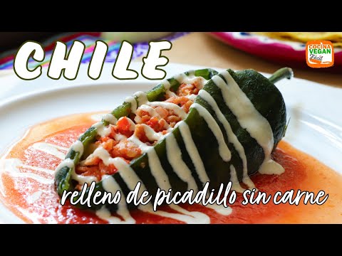 Chiles rellenos de picadillo sin carne