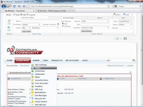 How to Install Revindex Storefront Shopping Cart for DotNetNuke