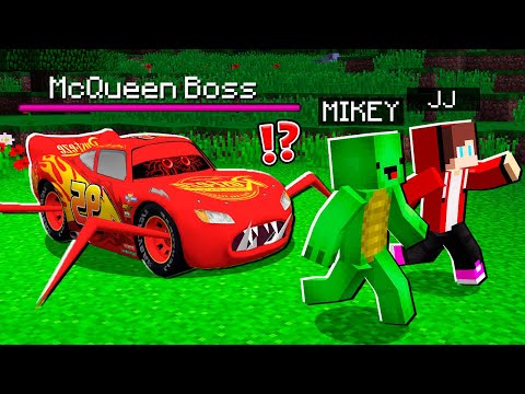 Shocking! Creepy McQueen Boss Attacks JJ and Mikey in Minecraft