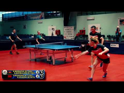 9.BIKBAEVA, BAYBULDIN - NOSKOVA, VLASOV RUSSIAN Championship table tennis настольный теннис
