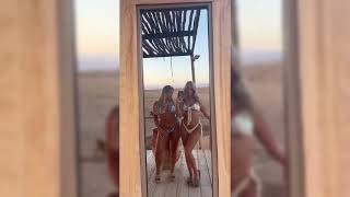 小麦肌の爆乳モデルが早着替えをお披露目するよ！