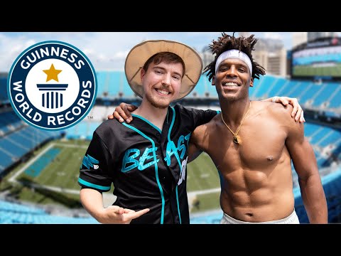 Breaking Dude Perfect's World Records with Mr Beast | Cam Newton Vlogs
