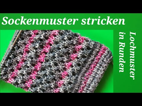 Sock pattern, lace pattern in the round