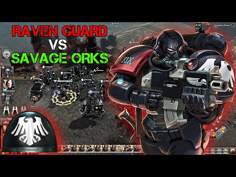 Raven Guard VS Fearsome Orks | Massive 3v3 Battle Gameplay | Warhammer 40k Dawn of War 3