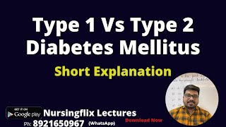 Type 1 Vs Type 2 Diabetes Mellitus