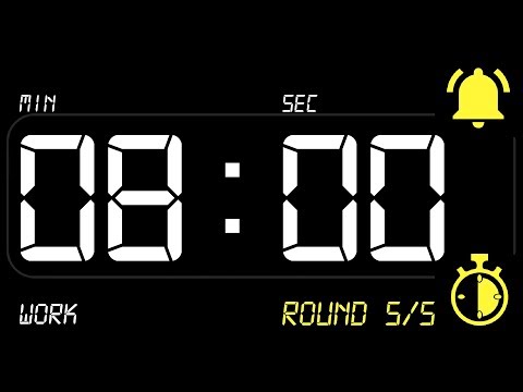 ⏰ INTERVAL [8x1] Timer 8 Minutes WORK / 1 Minute REST ((BEEP)) 🔔 - Countdown with Alarm
