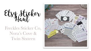 Etsy Sticker Haul | Freckled Sticker Co, Nora's Cove, and Twin Sixteen