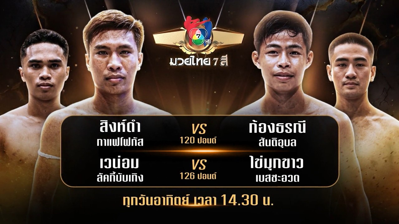 ถ่ายทอดสดมวยไทย7สี สิงห์ดำ กาแฟโฟกัส vs ก้องธรณี สัน