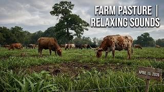 Cows Grazing on a Cloudy Day | 1 Hour of Peaceful Texas Farm Life 🐄☁️