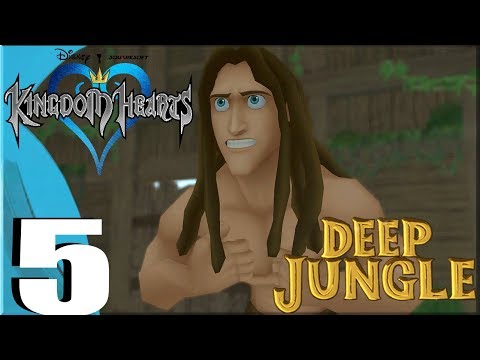 Kingdom Hearts 1 HD Gameplay Walkthrough Part 5 - Deep Jungle, Boss Fight, Jungle King keyblade