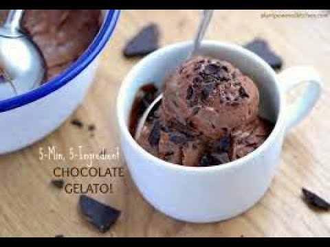 5-minute, 5-ingredient VEGAN CHOCOLATE GELATO!