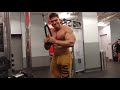 Tricep pushdown with rope attachment and posing