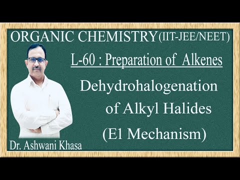 Dehydrohalogenation Of Alkyl Halides ( E1 Mechanism) | Preparation Of Alkenes (Lecture-60).