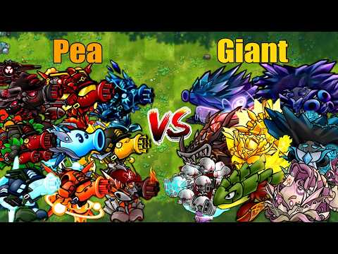 PVZ 1 Fusion 3.4 Challenge!! Team Pea VS Team Giant VS 300 Zombie Random - Who Will Win?