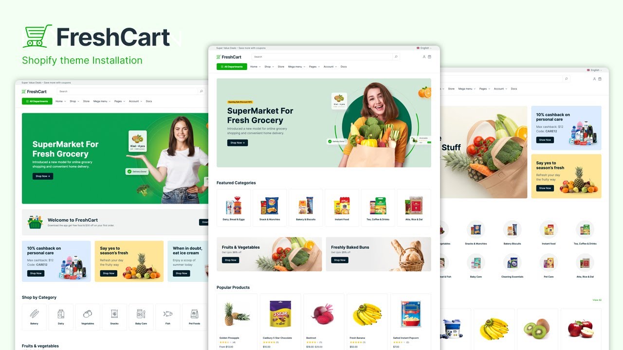 Installation┇Freshcart ┇ Grocery Shopify Theme.