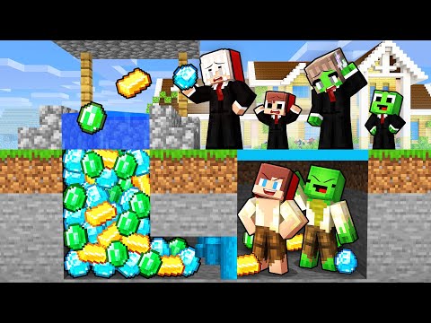 POOR JJ and Mikey Created a Wishing Well to Rob RICH Families in Minecraft! (Maizen)