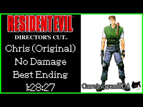 Resident Evil Director's Cut (PS1) - Chris (Original) No Damage, Best Ending 1:28:27