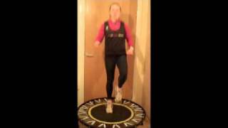 Jogging on a mini trampoline