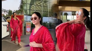 Katrina Kaif Kaushal Seen In Elegant Salwar Suit Cutely Interacting Wid Media On Next Film @ Airport